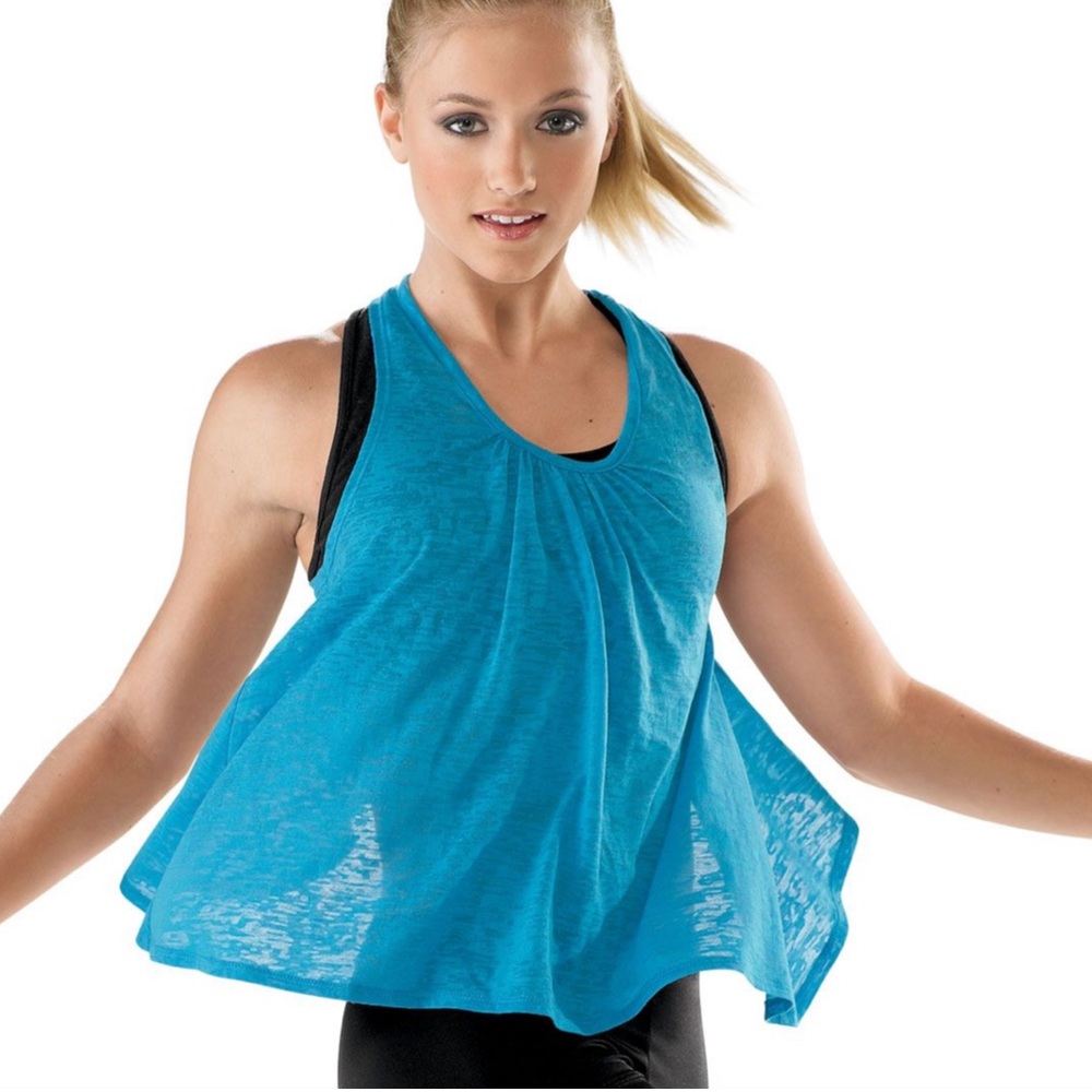 Urban Groove blue open back burnout tank top